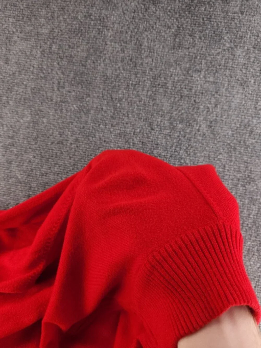 Orvis Cotton Silk Cashmere Pullover Red Sweater Soft 1/4 Zip Knit Mock Neck